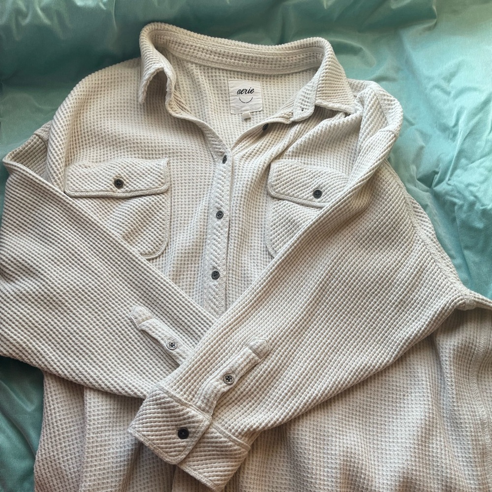 Over sized waffle weave shirt